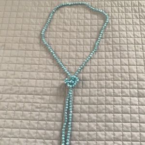 BEAUTIFULL BLUE BEADED LONG NECKLACE